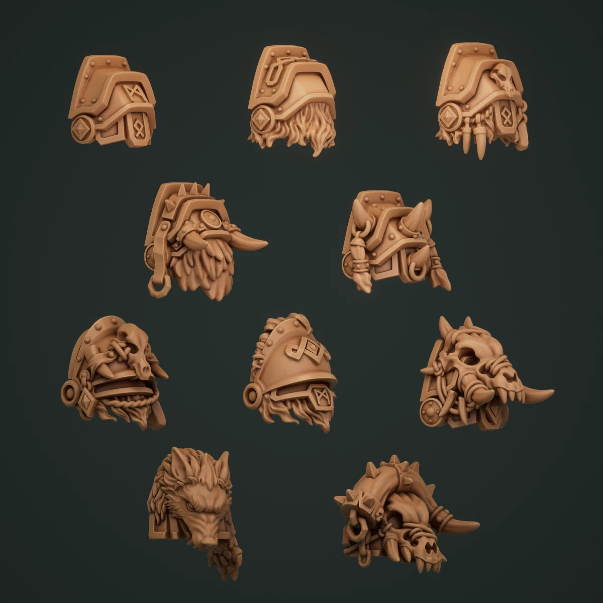 10-20x Space Vikings/Primal Hounds Wolf Shoulder pads