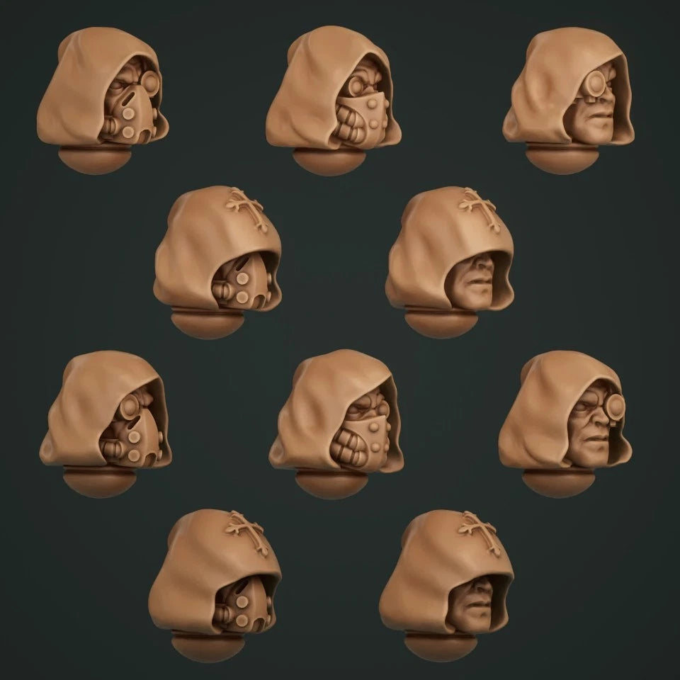 10-20x Gloomy Angels Alternate Hooded Faces for Space Knights