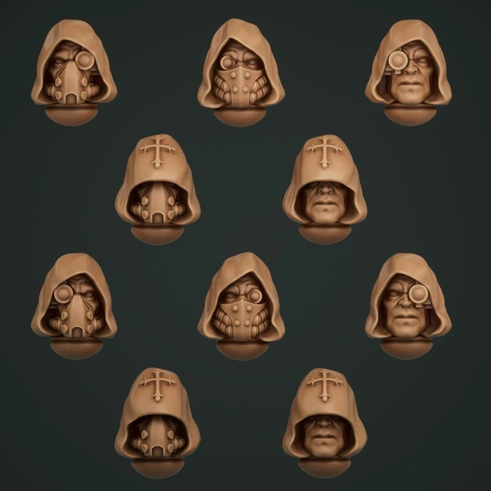 10-20x Gloomy Angels Alternate Hooded Faces for Space Knights