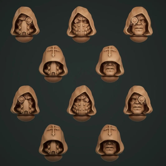 10-20x Gloomy Angels Alternate Hooded Faces for Space Knights
