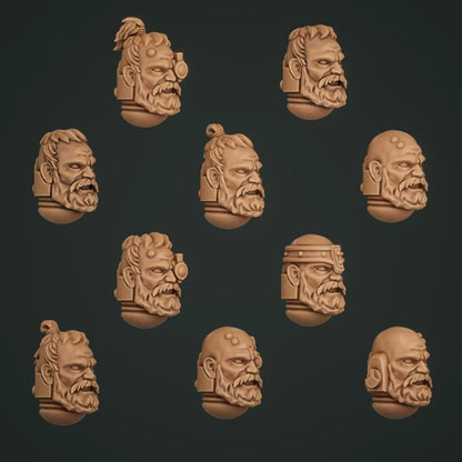 10-20x Bearded Faces for Space Knights