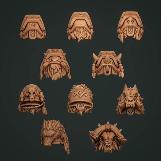 10-20x Space Vikings/Primal Hounds Wolf Shoulder pads