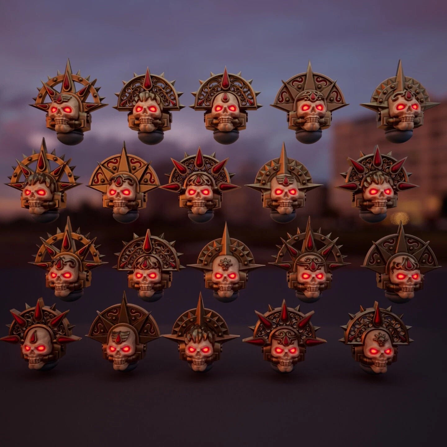 10-20x Sanguine Angels Skull Masks