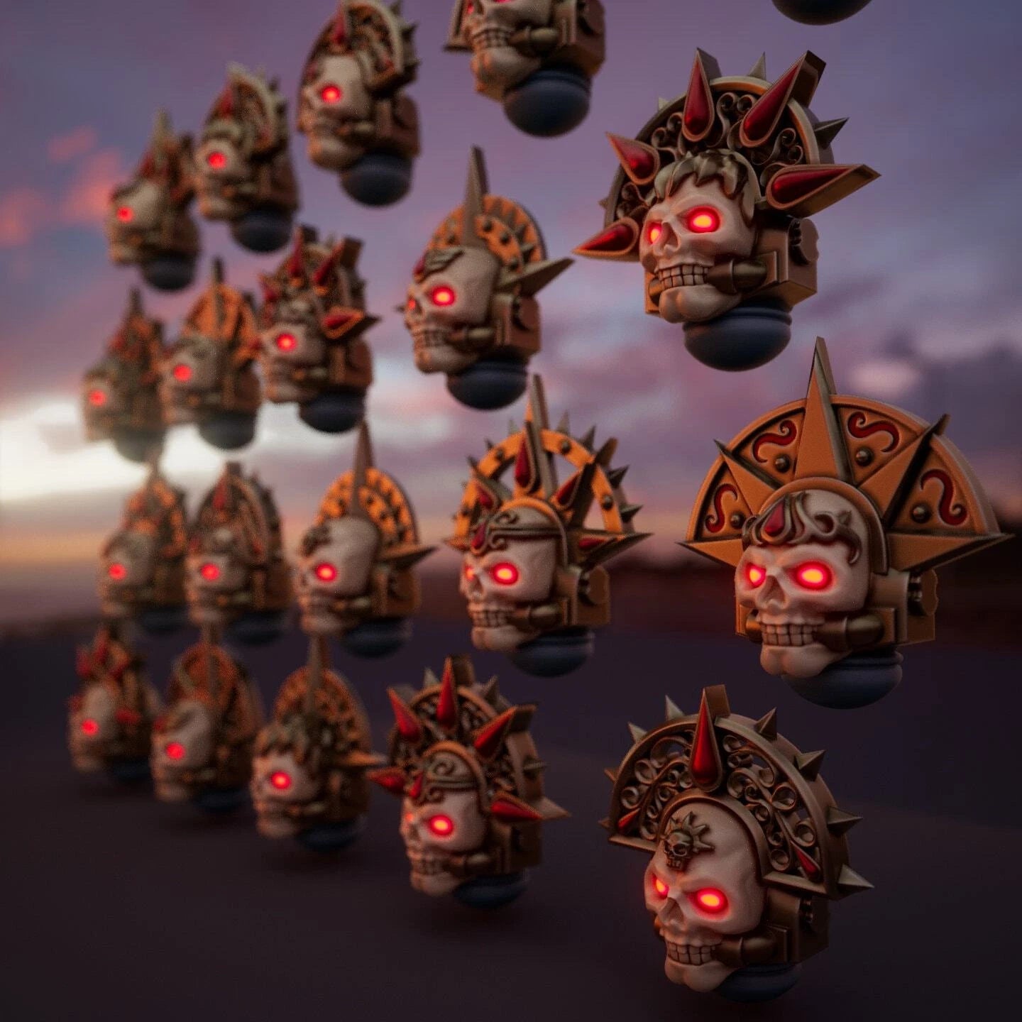 10-20x Sanguine Angels Skull Masks