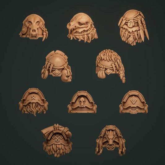 10-20x Space Vikings/Primal Hounds Viking Shoulder pads