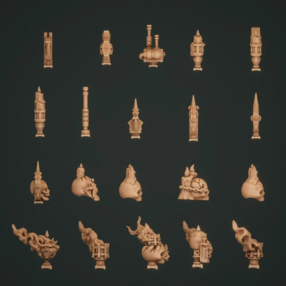10-20x Gothic Backpack Decorations for Space Knights