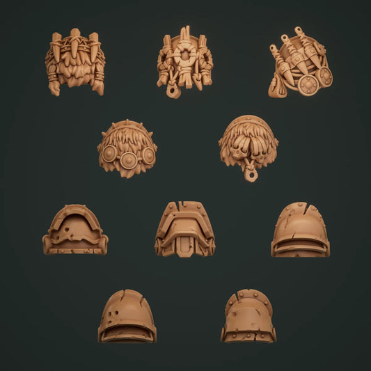 10-20x Space Vikings/Primal Hounds Viking TribalShoulder pads