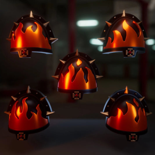 10-20x Flame Veteran Shoulder Pads For Space Knights