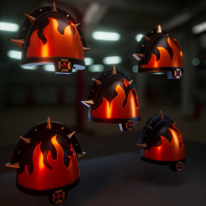 10-20x Flame Veteran Shoulder Pads For Space Knights