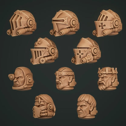 10-20x Terminator Heads for Templar Crusader Space Knights