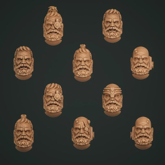 10-20x Bearded Faces for Space Knights