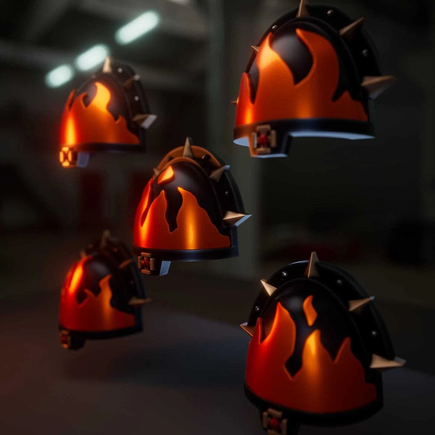 10-20x Flame Veteran Shoulder Pads For Space Knights
