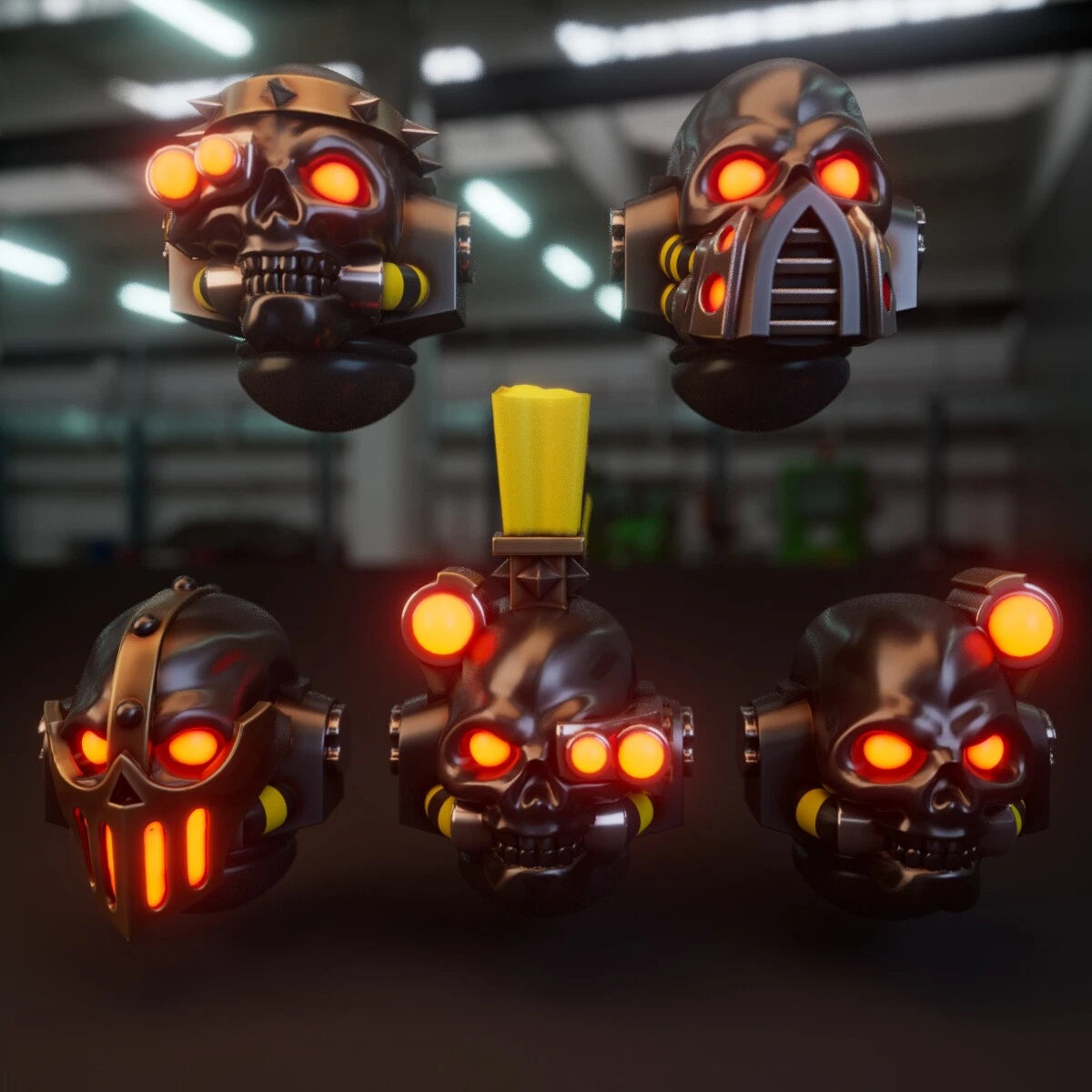 10-20x Iron Fighters Skull Helmets