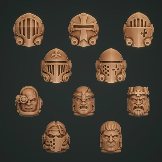 10-20x Terminator Heads for Templar Crusader Space Knights