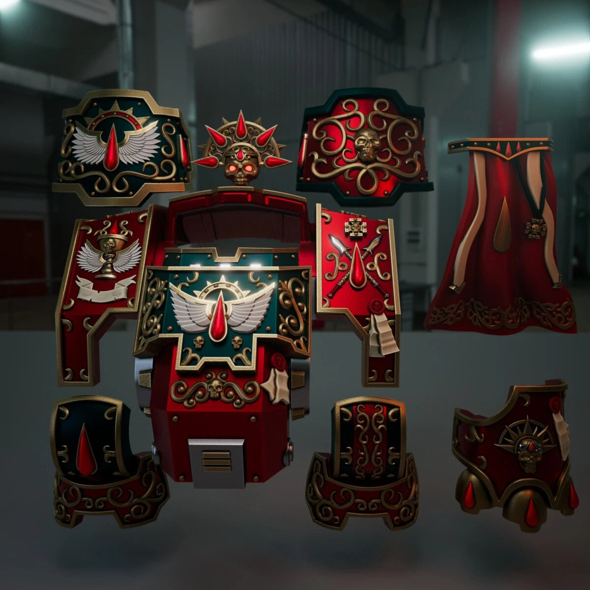 VBits Studios Sanguine Angels Ornate Helmets – 10-20 Pieces, Unassembled & Unpainted